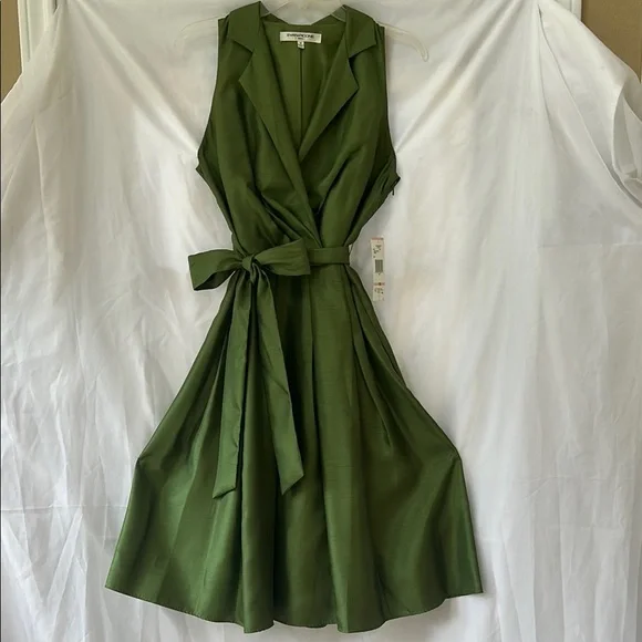 slim fit dress slacks Ingenue Swing Dress in Vintage Green Rose Print